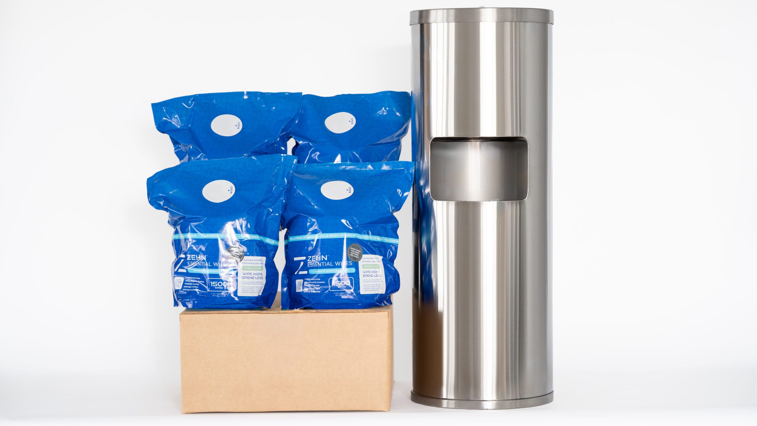 Silver Trash Can Dispenser